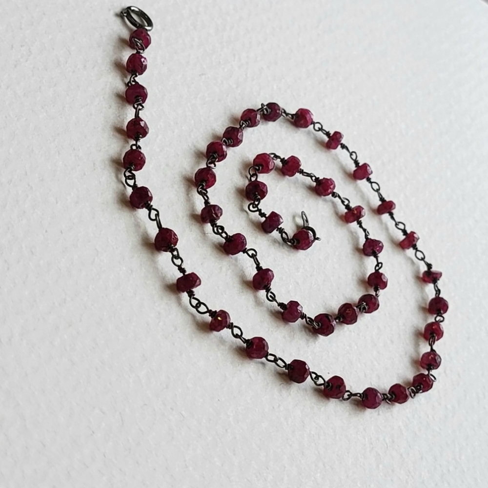 wire wrapped ruby necklace - Picture 3 of 4